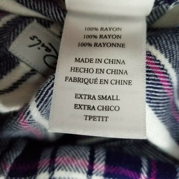 Rails Britt Womens Size XS Rolled Cap Sleeve Plaid Button Front Top - Picture 8 of 8